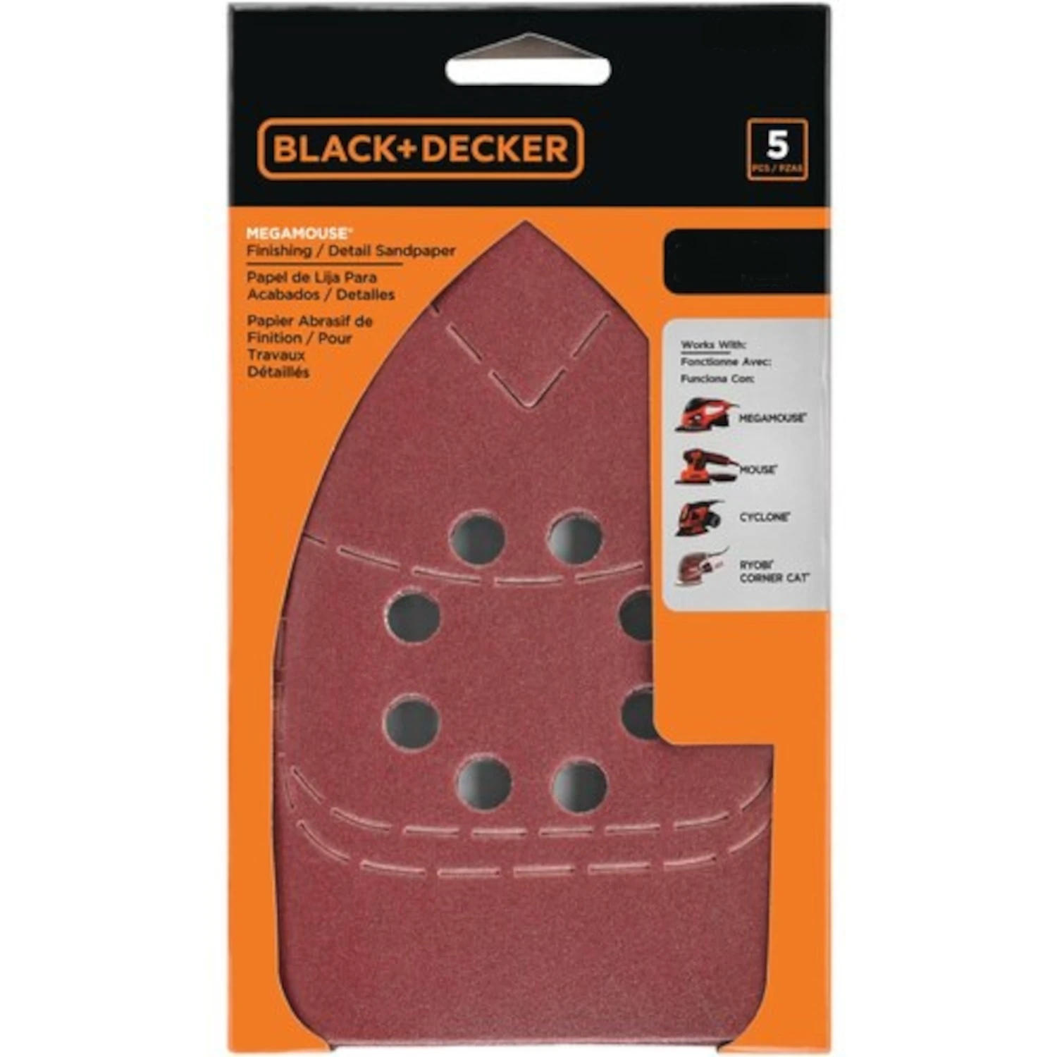 Mega Mouse Sander Sandpaper, 80-Grit, 4 x 6 In., 5-Pk.