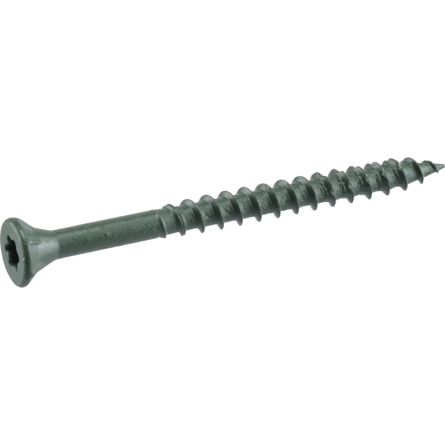 Deck Plus Exterior Wood & Deck Screws, Star Drive, Ceramic Green, #8 x 1-5/8-In., 75-Pk.