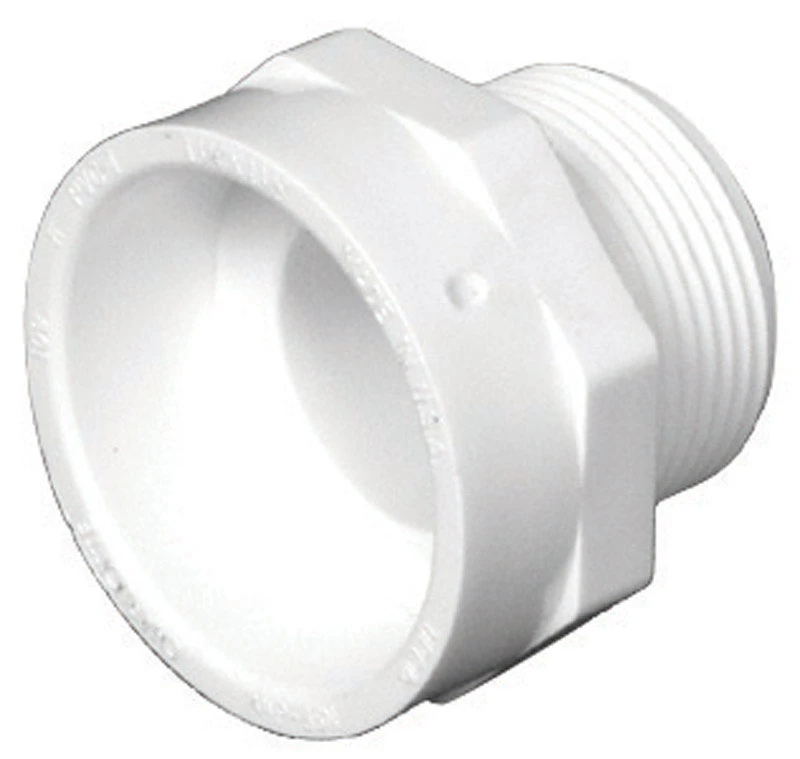 Schedule 40 DWV Pipe Adapter, PVC, 3 In. MPT