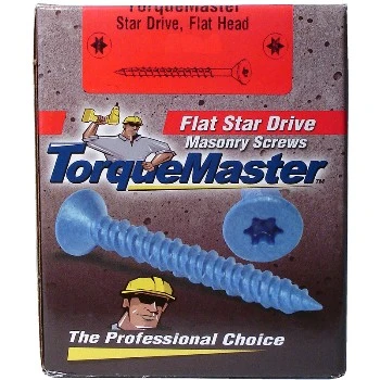 Masonry Screw, 1/4 x 4 In. Star Flat Head, 100-Pk.