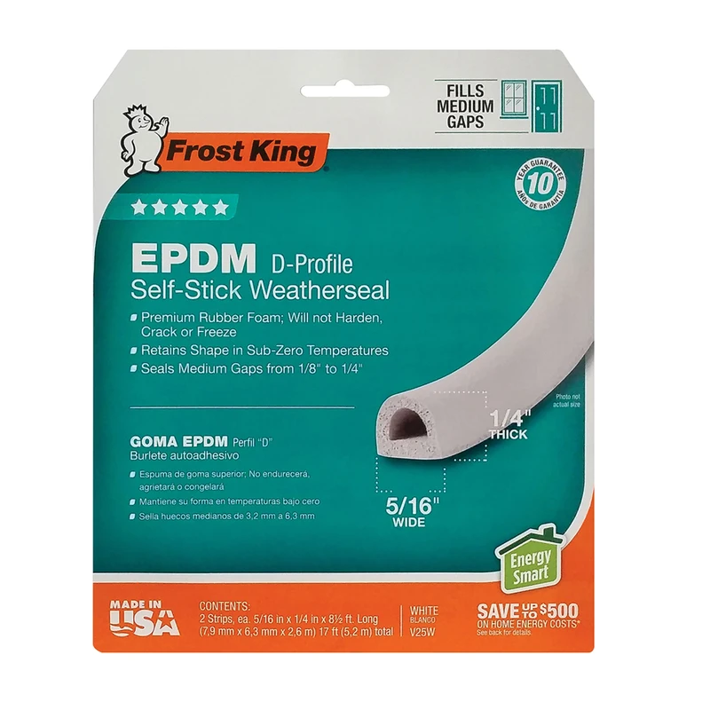 Extreme Rubber Weatherseal, 5/16W x 1/4 In. T x 17 Ft.