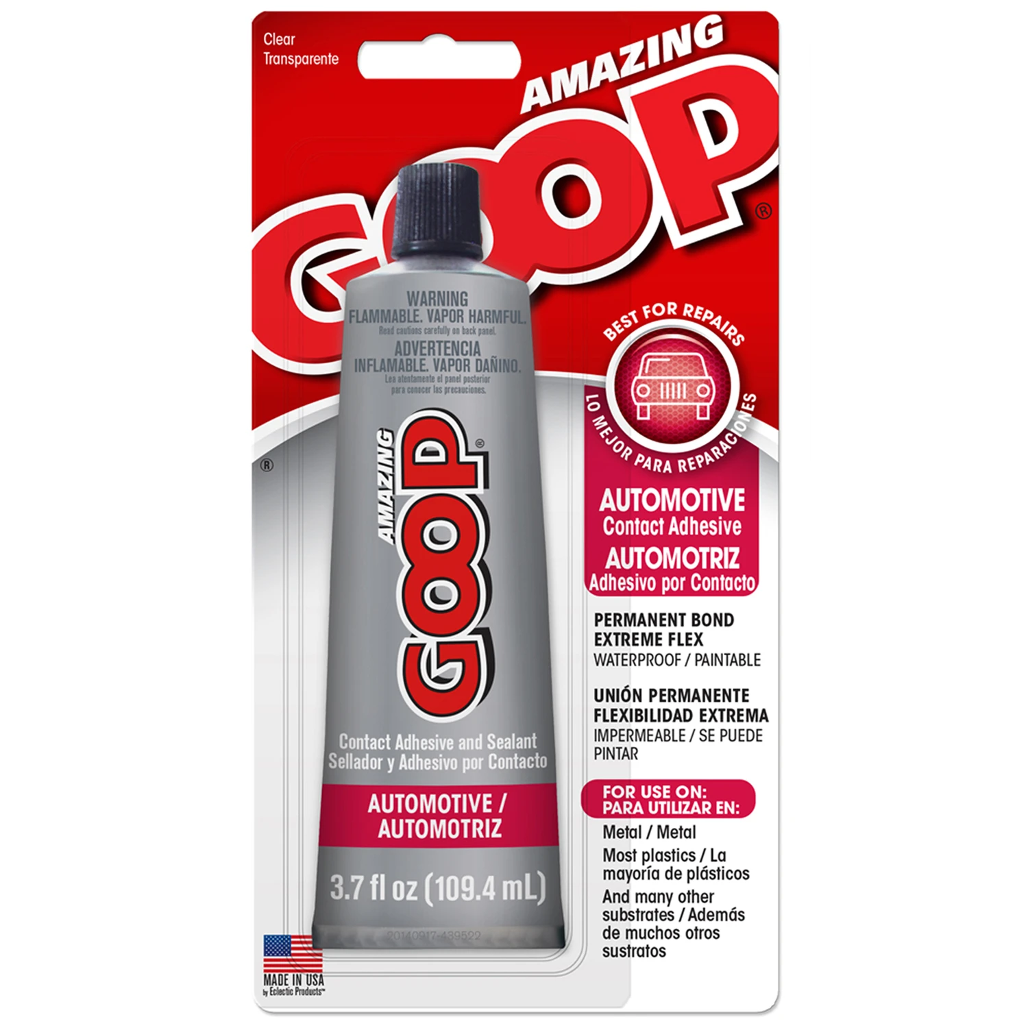 Automotive Adhesive, Clear, 3.7 oz.