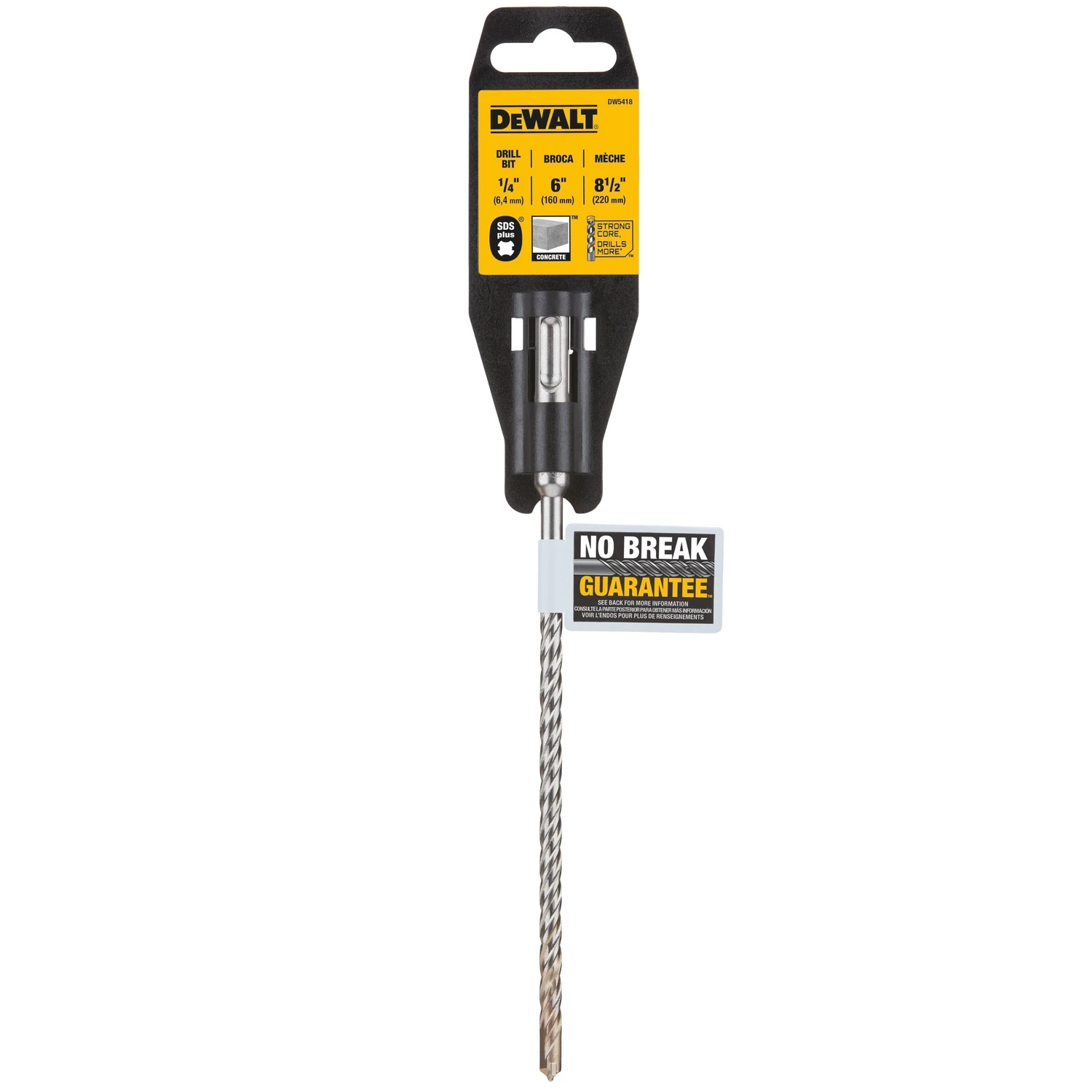 Carbide SDS Plus Hammer Bit, 1/4 x 6-1/2 x 8-1/2 In.