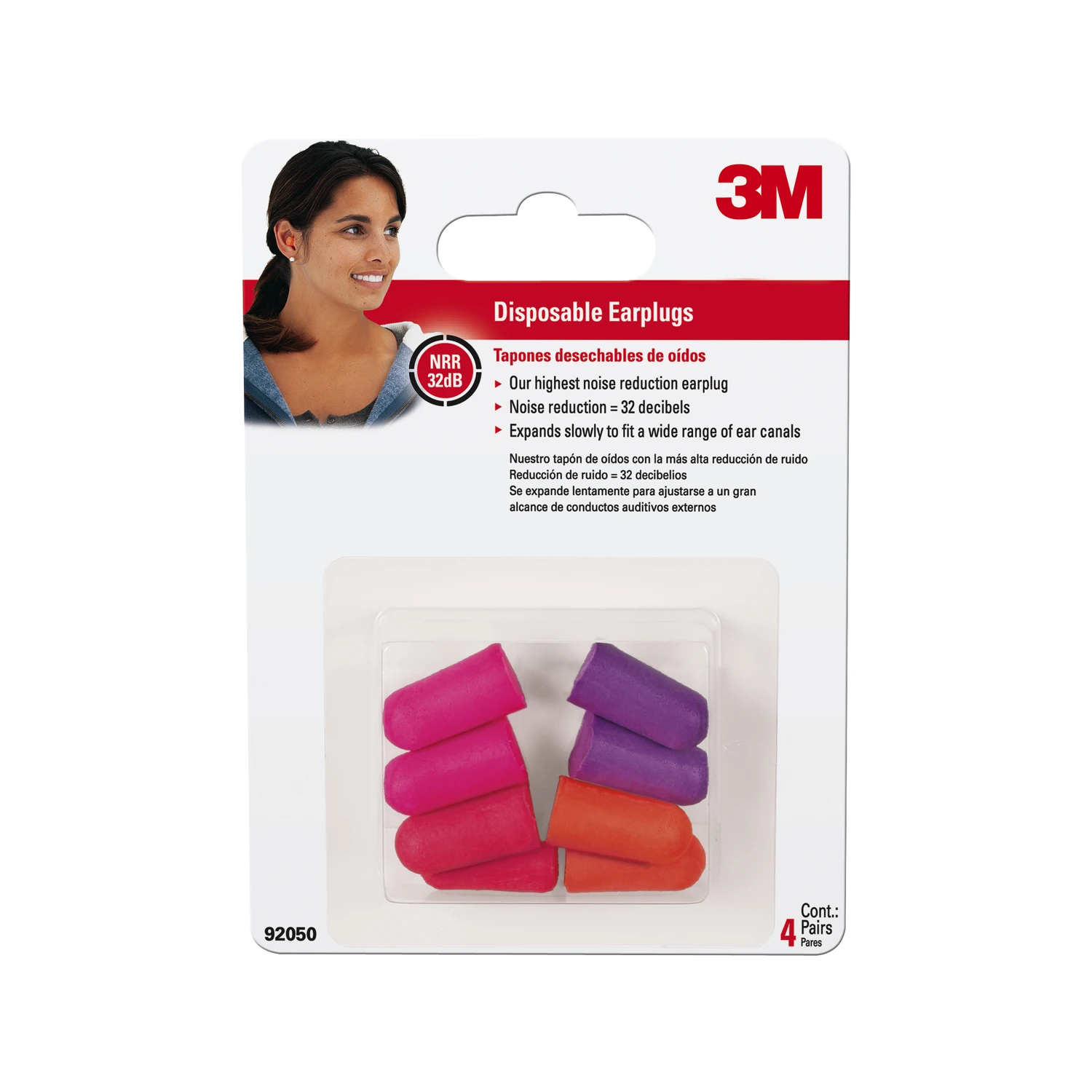 Tekk Protection Disposable Earplugs, NRR 32DB, 4-Pr.