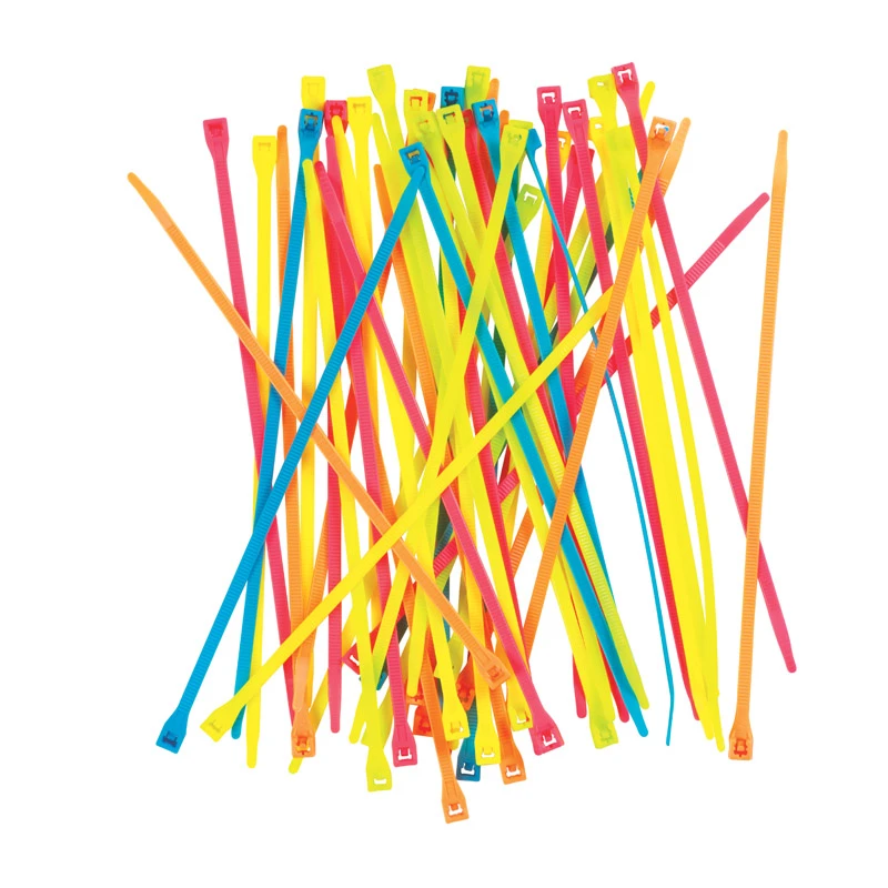 Fluorescent Cable Ties, Nylon, 8-in., 100-Pk.