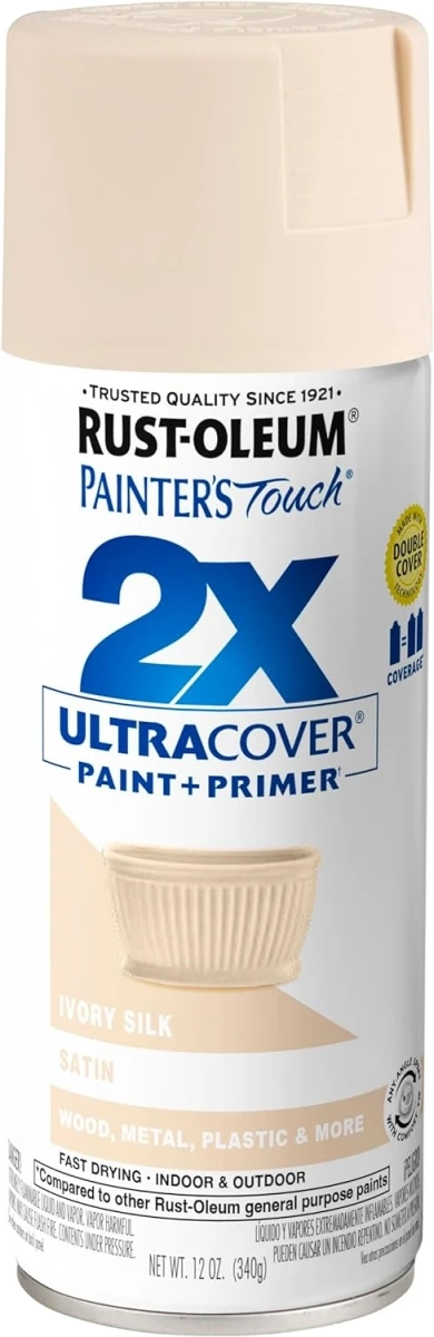 Painter's Touch 2X Spray Paint, Satin Ivory, 12-oz.