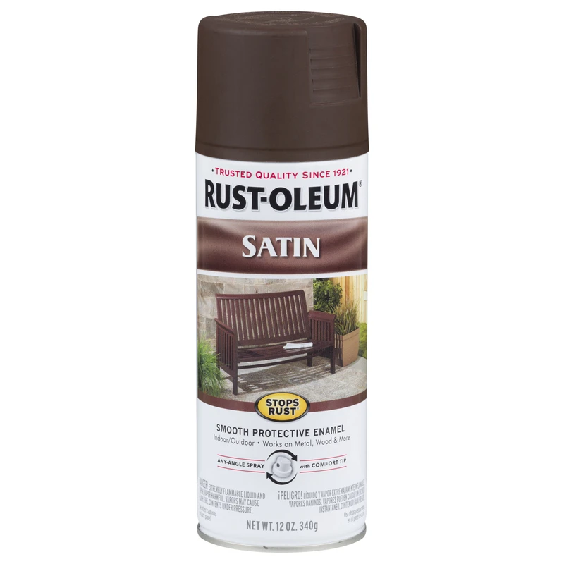 Spray Enamel, Dark Brown Satin, 12-oz.