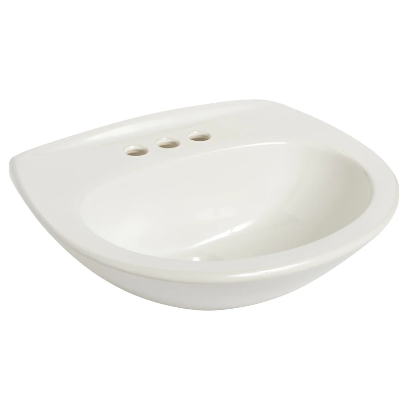 Pedestal Lavatory Sink Basin, White, 16-1/4 x 10-1/8 In.
