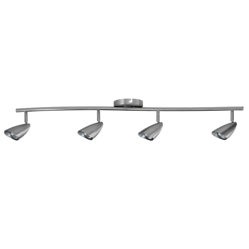 4-Light Halogen Track Bar Track Lighting , Brushed Steel Finish