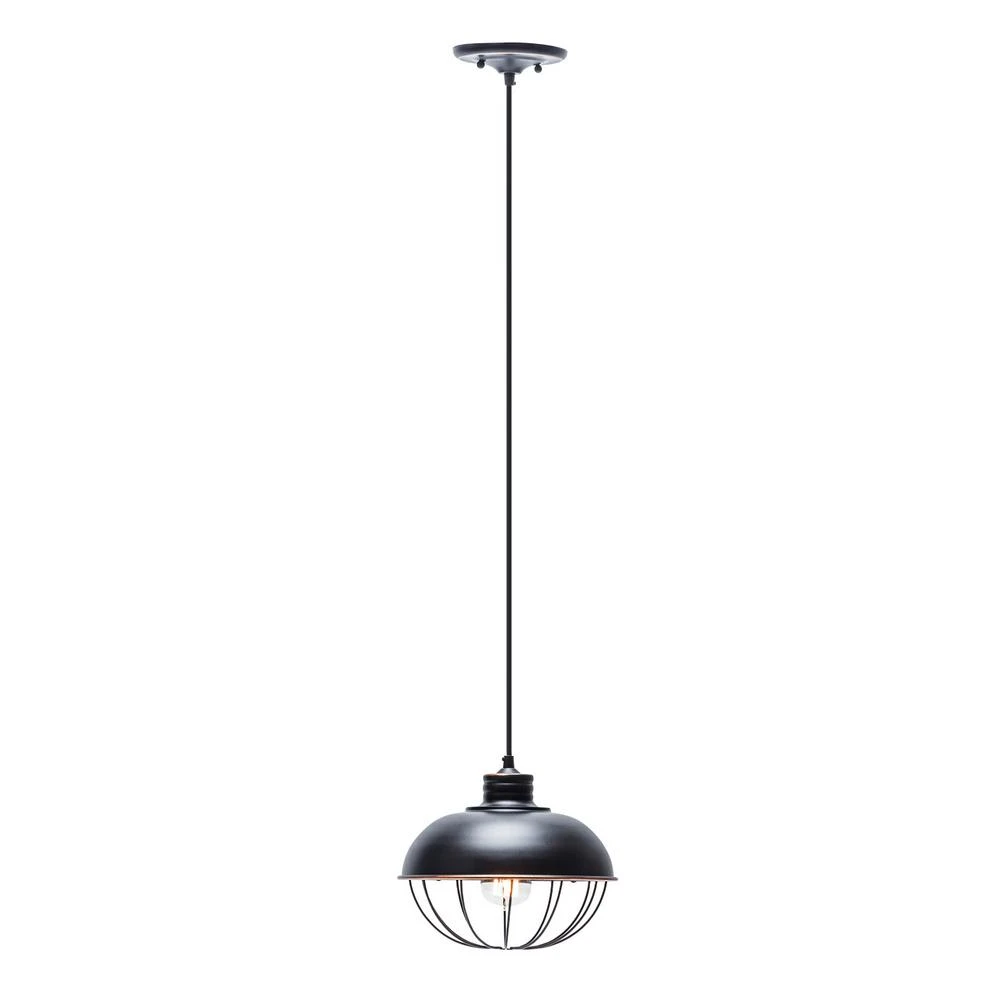 Caged Pendant Light Fixture, Oil Rubbed Bronze Finish