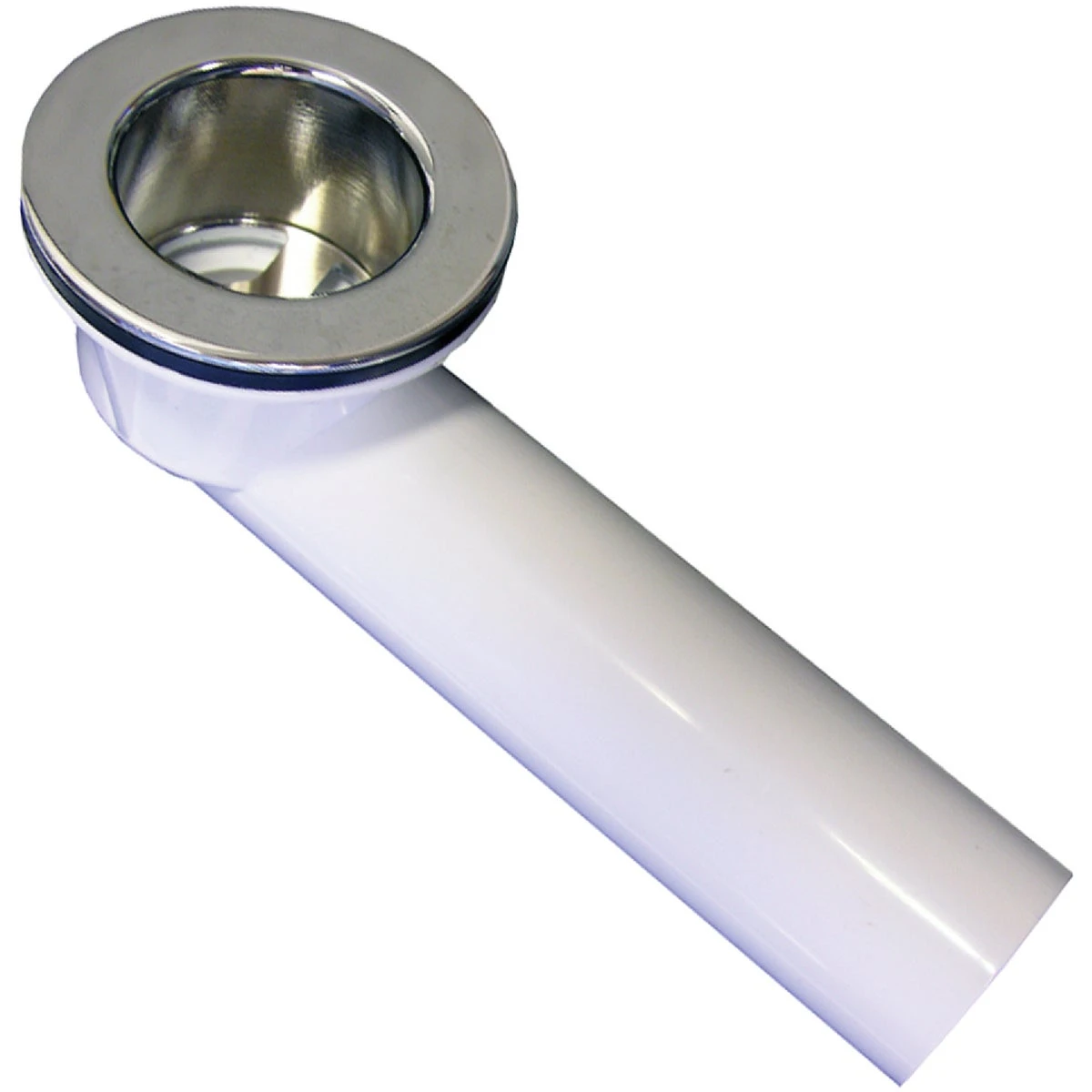 Bath Tub Waste/Overflow Bath Shoe, PVC, Chrome, 1.5 In.