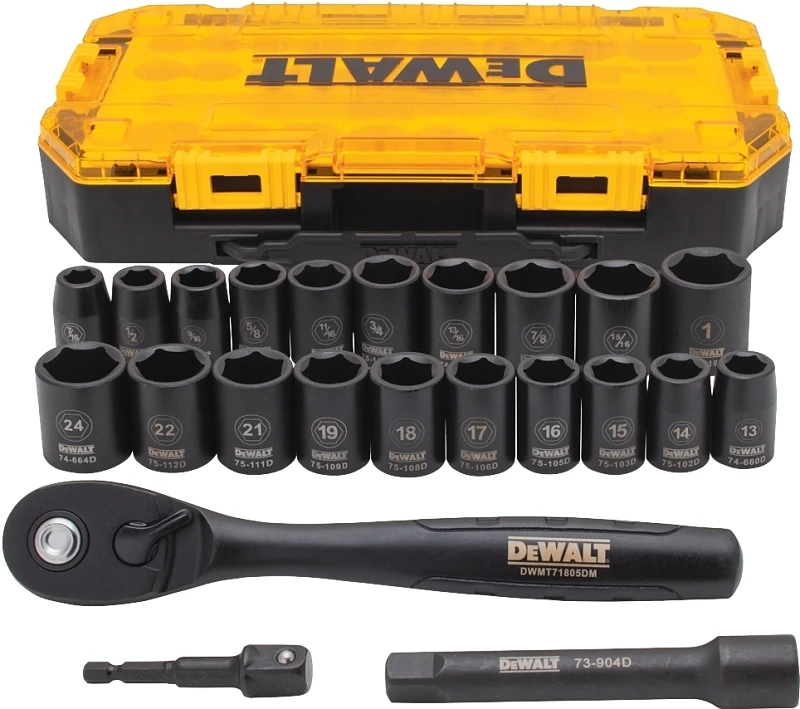23-Pc. Impact Socket Set, 1/2 In. Drive