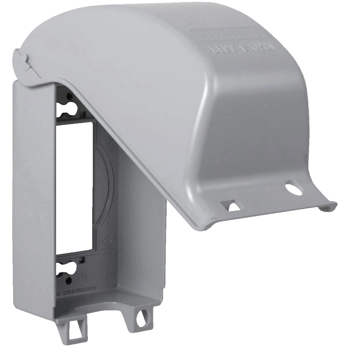 Outlet Cover, Vertical, Gray Metal