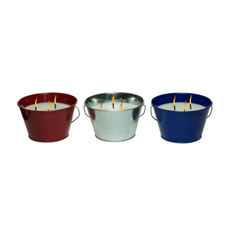 Citronella Wax Candle Bucket, Triple Wick, Americana, Assorted, 28 oz.
