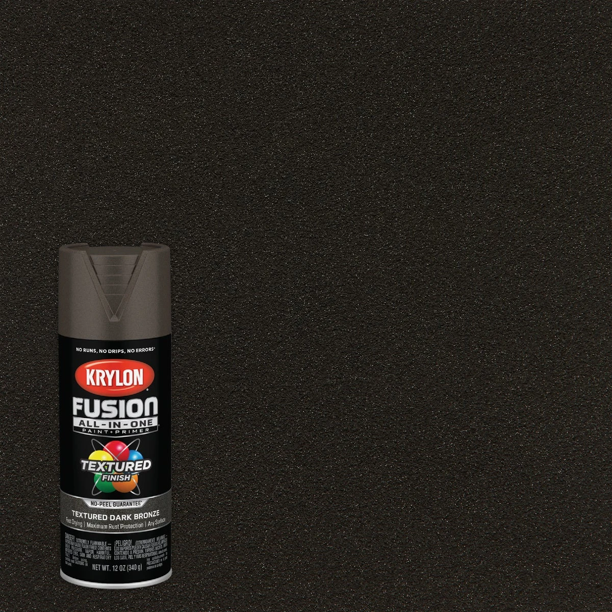 Fusion All-In-One Spray Paint + Primer, Textured Dark Bronze, 12-oz.