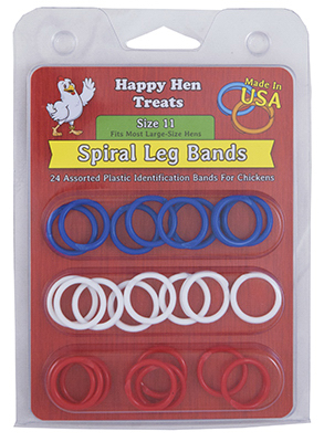 Poultry Spiral Leg Bands,3 Colors, Size 11, 26-Ct.