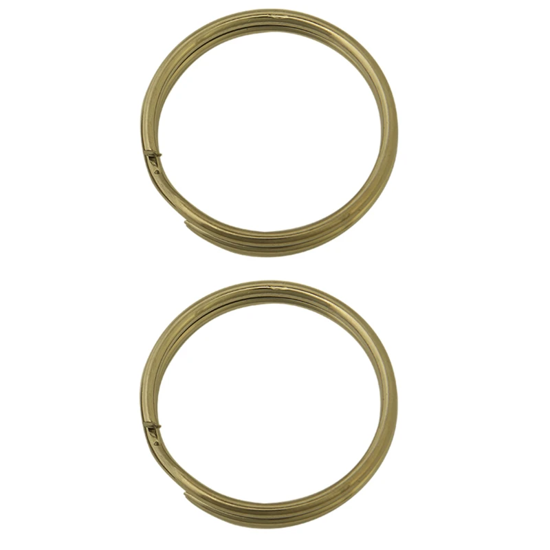 Split Key Ring, Brass-Plated, 1-1/4-In., 2-Pk.