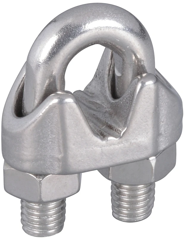 Wire Cable Clamp, Stainless Steel, 1/4 In.