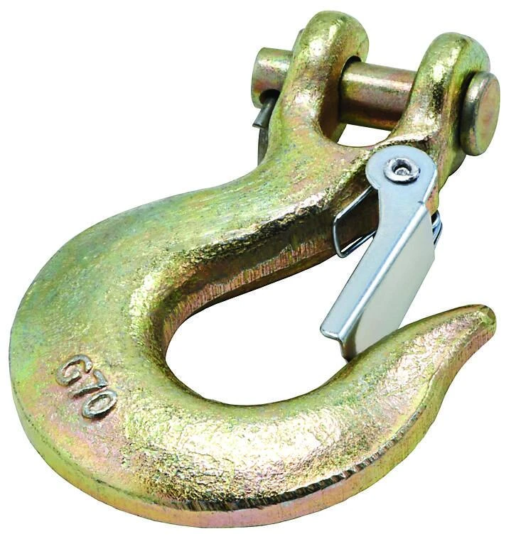 Clevis Hook With Latch, Forged Steel, 5/16 In.