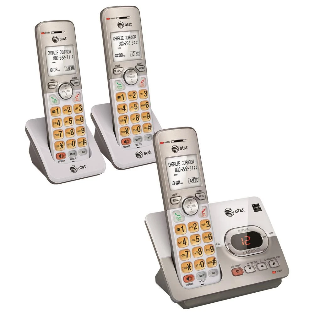 Cordless Phone Answering System, Caller ID/Call Waiting, 3-Handset