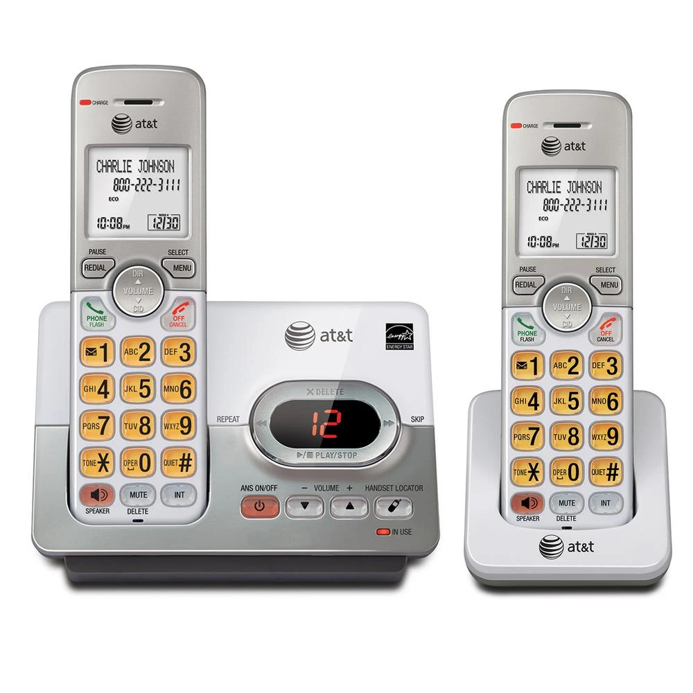 Cordless Phone Answering System, Caller ID/Call Waiting, 2-Handset