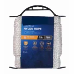 Nylon Rope, Smooth Braided, White, 1/4 In. x 100 Ft.