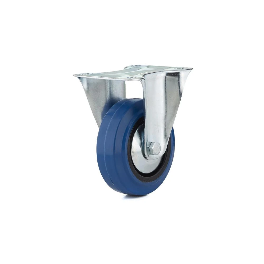 4 In. Blue Elastic Rigid Plate Caster
