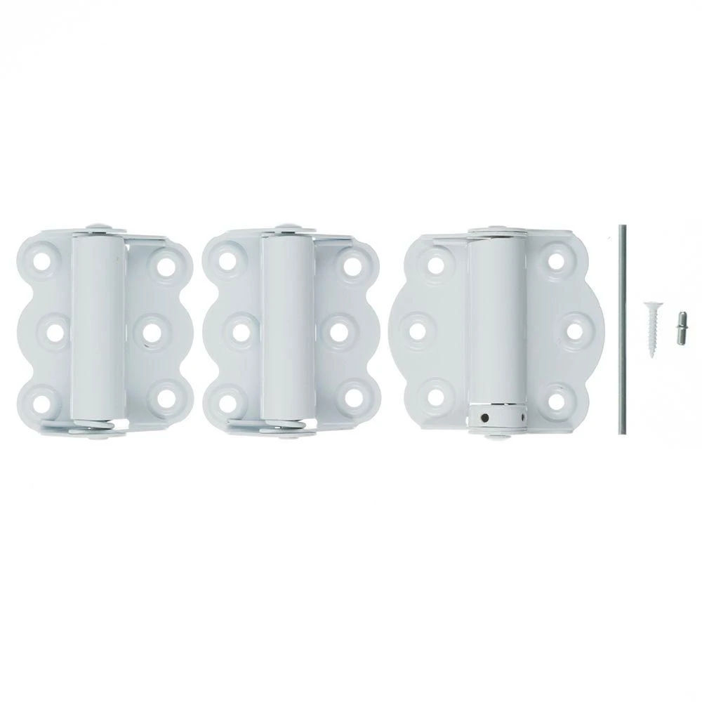Self-Closing, Adjustable Screen Door Hinge, White, 2-3/4 In., 2-Pk.