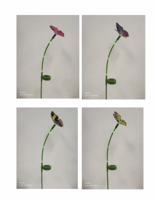 Solar LED Fiber Optic Stake Light, Color-Changing Butterfly