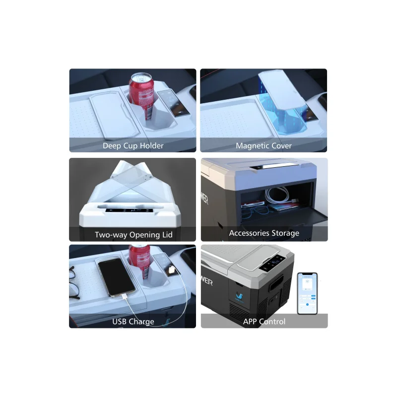 ACOPOWER LiONCooler Mini Solar Powered Car Fridge Freezer, 19 Quarts