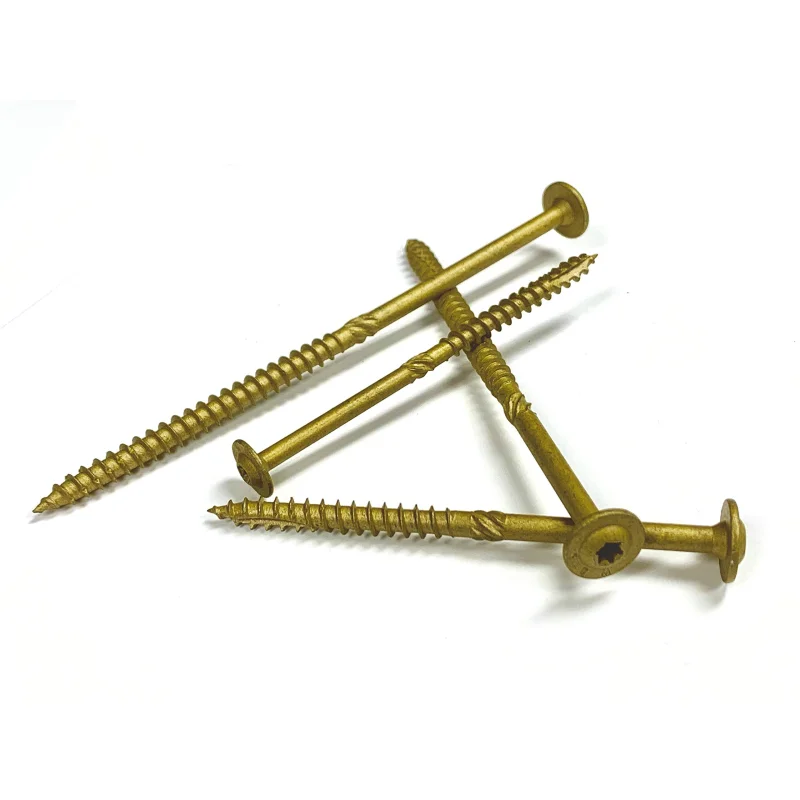 Big Timber CTX14112 T-25#14 x 1-1/2″ Construction Lag Screw Knurled Shank Type-17, Bronze, (1500per Pack)