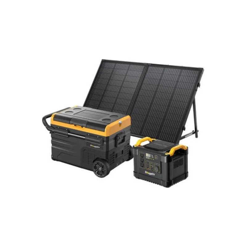 BougeRV 130W Solar Travel Kit with 37Qt Portable Refrigerator
