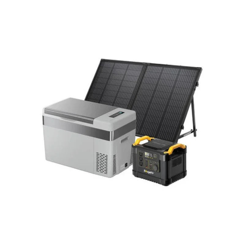 BougeRV 130W Starter Solar Kit with Portable Refrigerator
