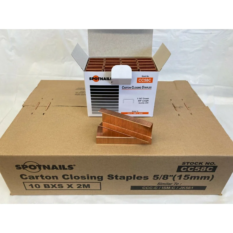 C58 Carton Closing Staple 1-1/4″ Crown x 5/8″ Leg 20,000 ( Case ) CC58C