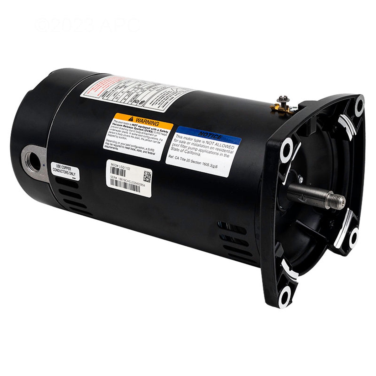 Century Pool Pump Motor Square Flange 1HP 1-Speed 115/230V 48Y Frame | USQ1102