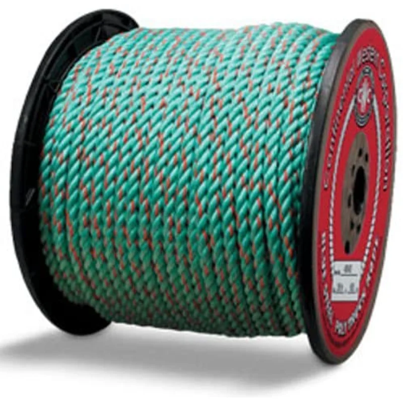 CWC Blue Steel Rope – 3/4″ x 600 ft, Teal W/Orange Tracer