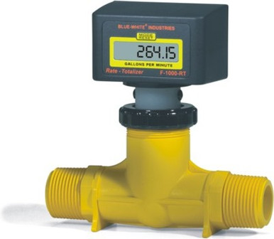Blue-White TB-375MI-LPM1, 3 to 30 LPM, 3/8'' MNPT Paddlewheel Flowmeter, F-1000 Series