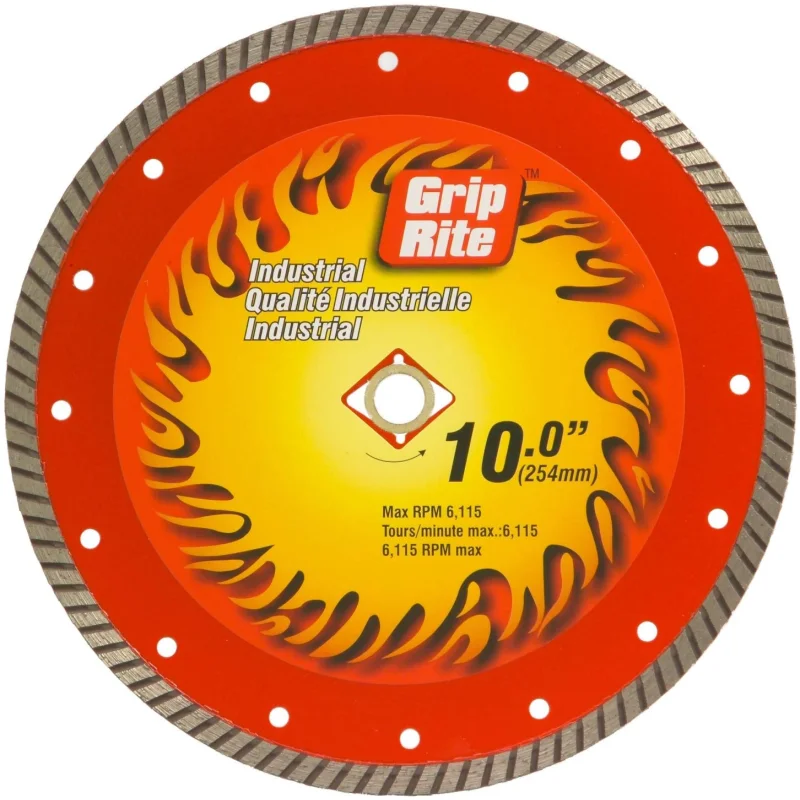 Grip-Rite GRTDB10I 10-Inch Industrial Turbo Rim Diamond Blade