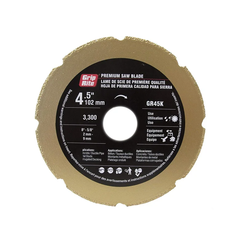 Grip Rite Prime Guard GR45K Premium 14K Metal Cutting Blade with 5mm Rim, 4.5″