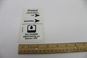 Genie Lift Part # 44994GRGT - DECAL,LABEL,DEXRON/FLUID LEVEL, EA