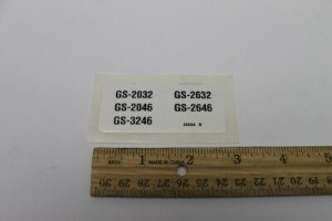 Genie Lift Part # 65058GT - DECAL, LABEL, GS32/46, EA