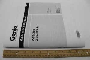 Genie Lift Part # 133546GT - MANUAL,OPERATORS,Z30N 5TH ED, EA
