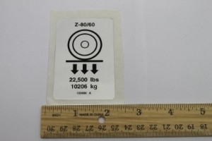 Genie Lift Part # 133400GT - DECAL,LABEL,WHEEL LOAD Z80***, EA