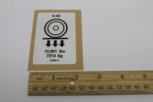 Genie Lift Part # 133308GT - DECAL,LABEL,WHEEL LOAD S80, EA