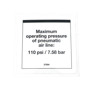 Genie Lift Part # 27004GT - DECAL,MAX. OPER. PRESSURE, EA