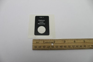 Genie Lift Part # 122343GT - DECAL,PLAT LVL.RECOVERY, EA