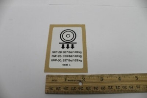 Genie Lift Part # 133496GT - DECAL,LABEL,WHEEL LOAD,IWP, EA