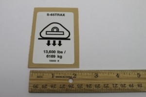 Genie Lift Part # 133252GT - DECAL, WHEEL LOAD S65 TRAX, EA