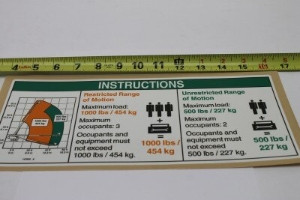 Genie Lift Part # 147605GT - DECAL,INST PLAT CAP 60X, EA