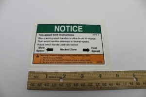 Genie Lift Part # 32770GT - DECAL,2 SPD.WINCH**, EA
